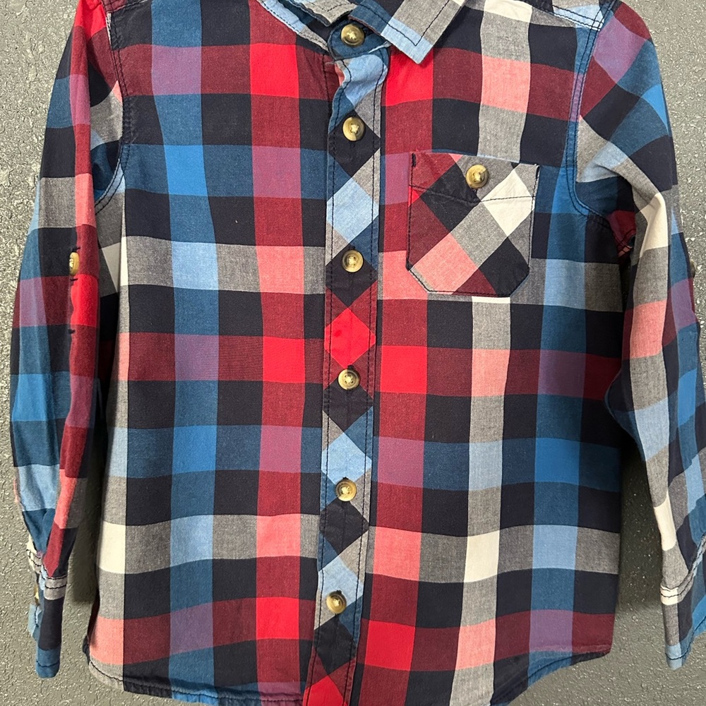 Kids Plaid Shirt - Red, Blue, and Black